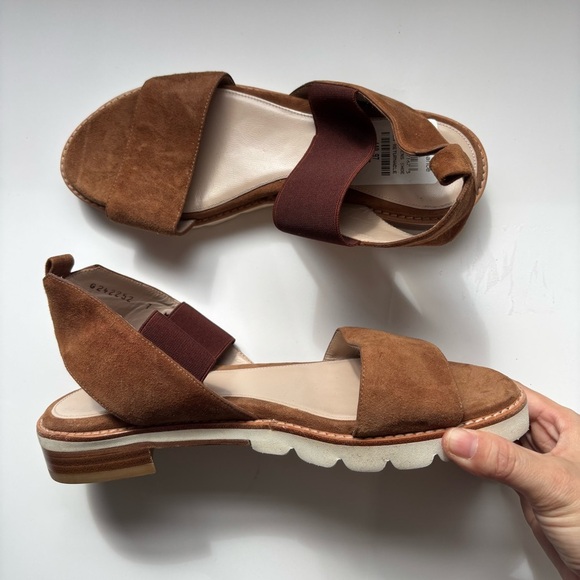Stuart Weitzman Topical Saddle‎ Brown Suede Open Toe Sandals Sz 5.5M - Picture 4 of 9